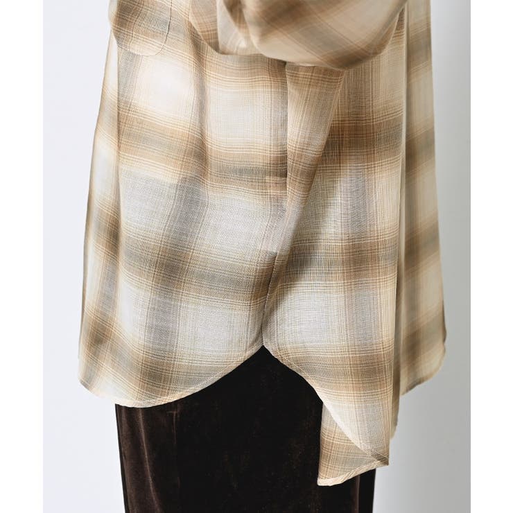 【洗える】シアーオンブレーチェックシャツ | Dessin | 詳細画像14 