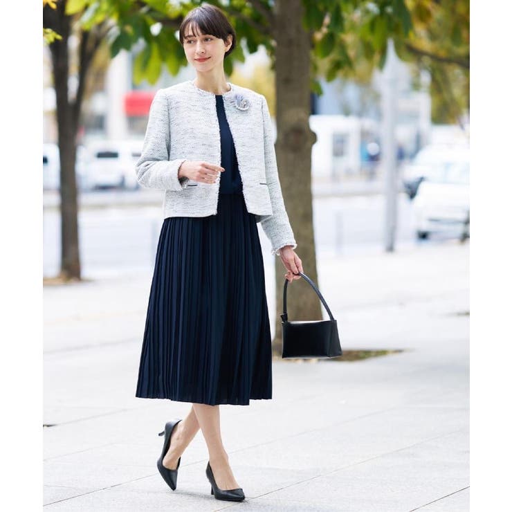 【入卒/セレモニー】ツイードクルーネックジャケット | Dessin | 詳細画像6 