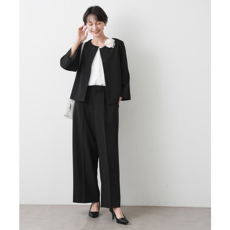 【入卒/セレモニー/セットアップ可能】ダブルクロスワイドパンツ | Dessin | 詳細画像3 