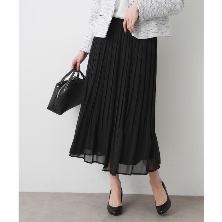 【入卒/セレモニー/ウエストゴム/洗える】シフォンプリーツスカート | Dessin | 詳細画像1 