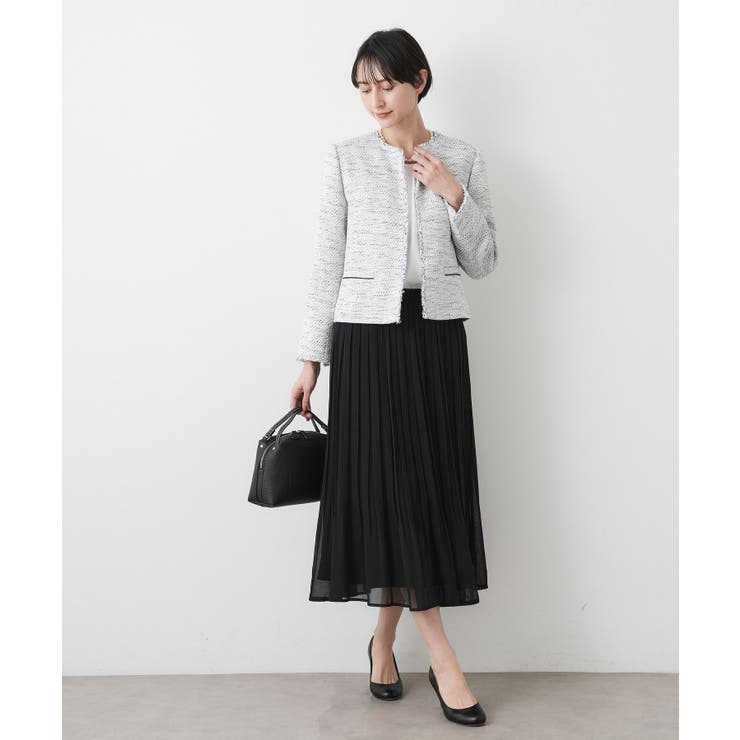 【入卒/セレモニー/ウエストゴム/洗える】シフォンプリーツスカート | Dessin | 詳細画像3 