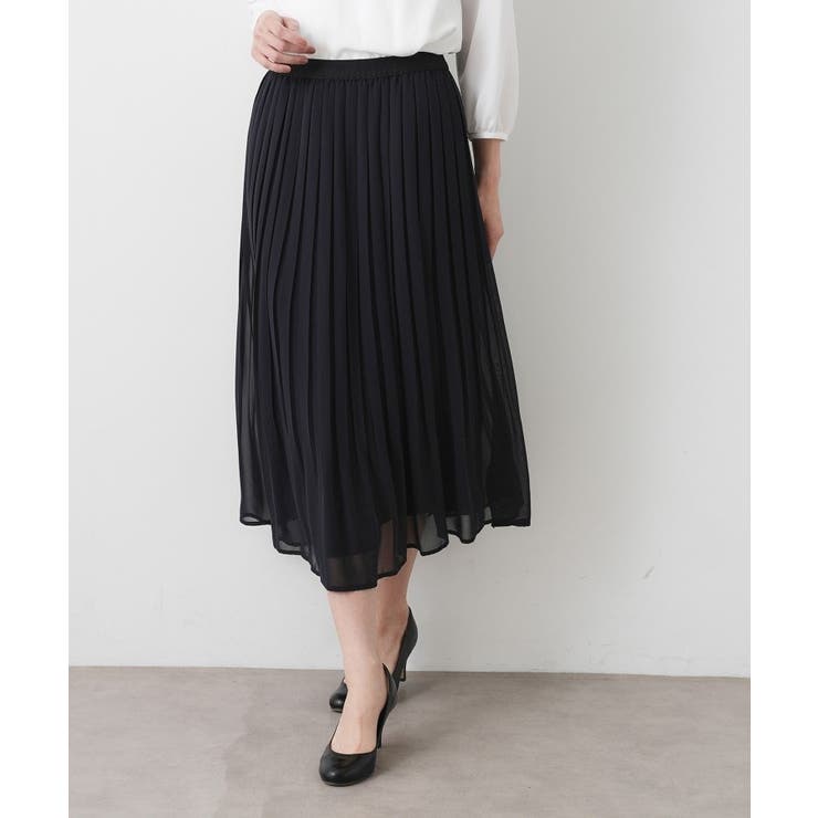 【入卒/セレモニー/ウエストゴム/洗える】シフォンプリーツスカート | Dessin | 詳細画像6 