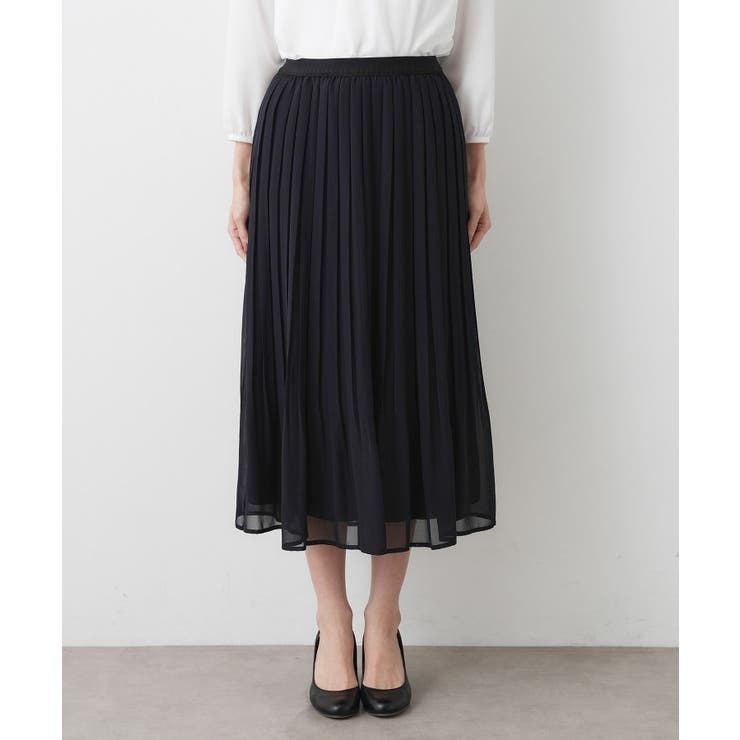 【入卒/セレモニー/ウエストゴム/洗える】シフォンプリーツスカート | Dessin | 詳細画像9 