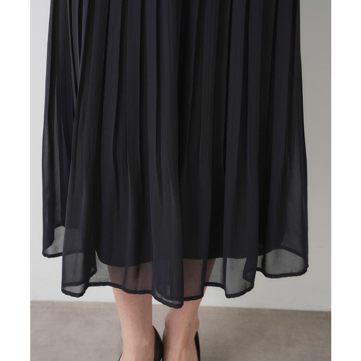 【入卒/セレモニー/ウエストゴム/洗える】シフォンプリーツスカート | Dessin | 詳細画像14 