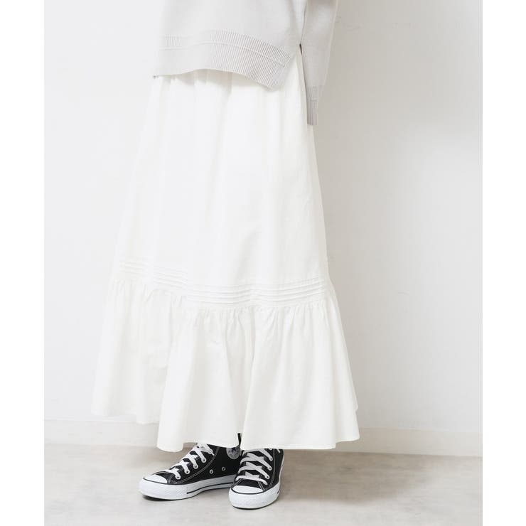 【ウエストゴム/洗える】コットンフレアスカート | Dessin | 詳細画像1 