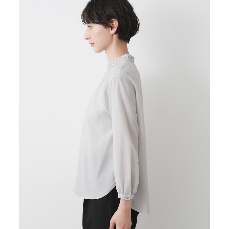 【入卒/セレモニー/洗える】フリルネックジョーゼットブラウス | Dessin | 詳細画像27 