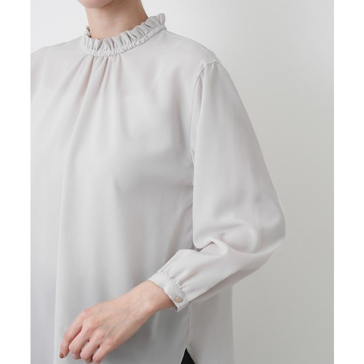 【入卒/セレモニー/洗える】フリルネックジョーゼットブラウス | Dessin | 詳細画像31 