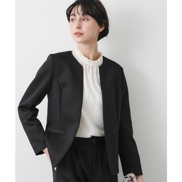 【入卒/セレモニー/洗える】フリルネックジョーゼットブラウス | Dessin | 詳細画像14 