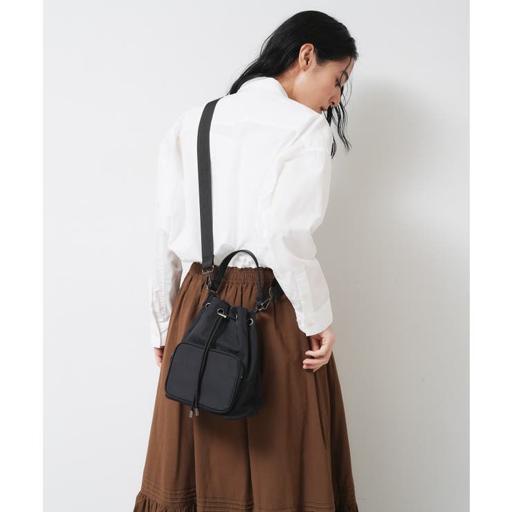 ブラック(019) | 【2WAY/軽量】巾着ショルダーバッグ | Dessin