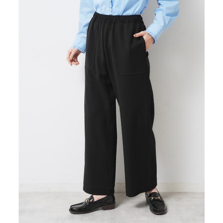 【ウエストゴム/洗える】ツイルセミワイドパンツ | Dessin | 詳細画像1 
