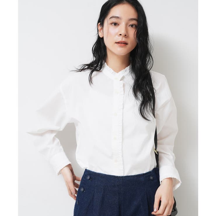 【洗える】フリルネックブラウス | Dessin | 詳細画像1 