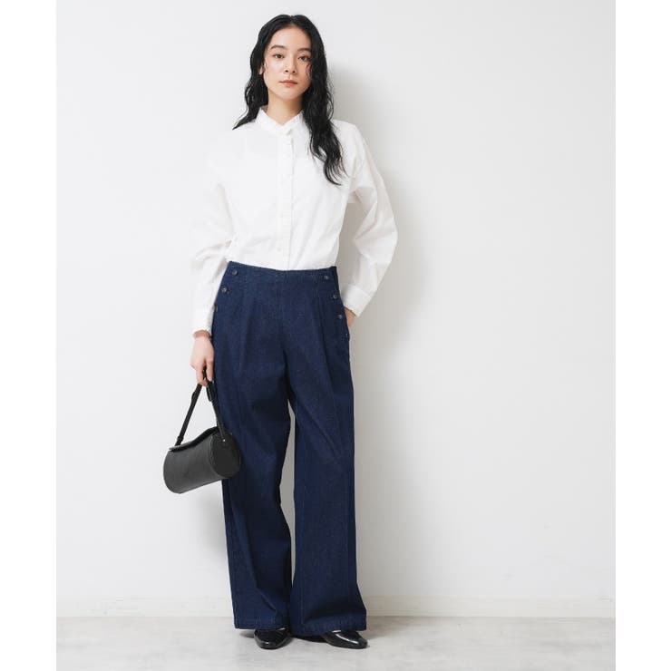 【洗える】フリルネックブラウス | Dessin | 詳細画像3 