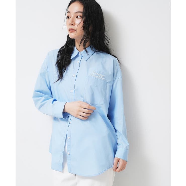 【洗える】刺繍ロゴ入りオーバーシャツ | Dessin | 詳細画像9 