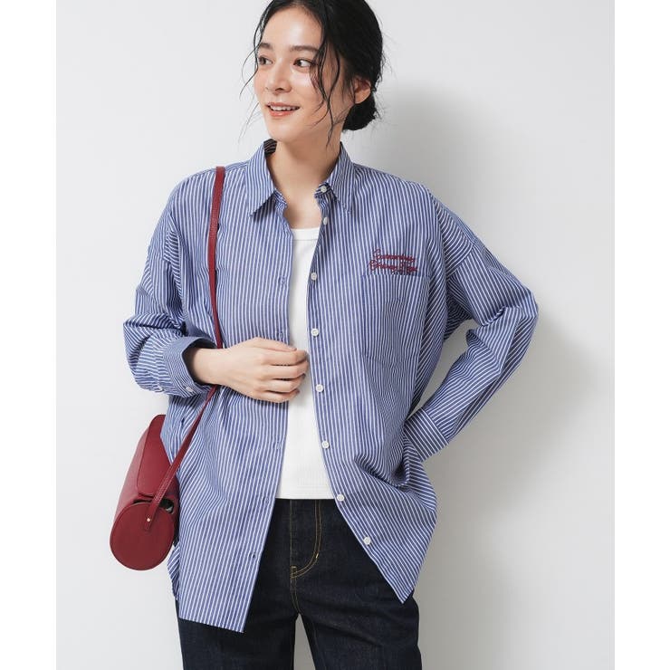 【洗える】刺繍ロゴ入りオーバーシャツ | Dessin | 詳細画像6 