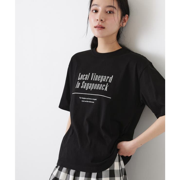 ブラック(019) | 【洗える】オーガニックコットンロゴTシャツ | Dessin