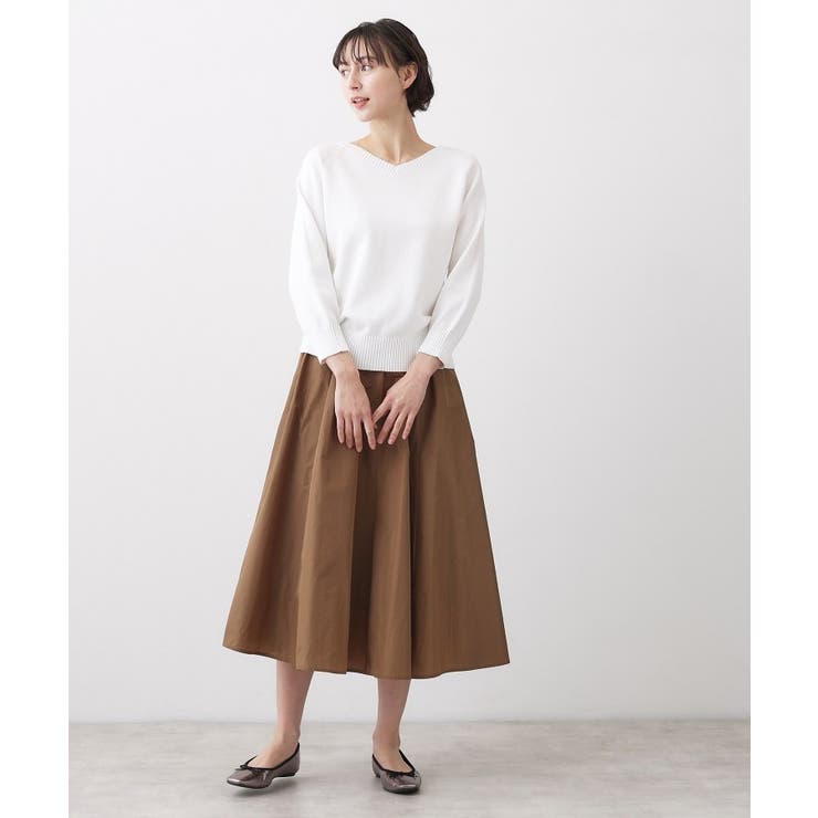 【洗える】コットンVネックニット | Dessin | 詳細画像3 