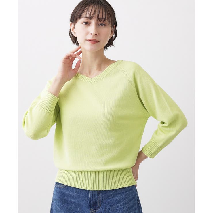 【洗える】コットンVネックニット | Dessin | 詳細画像6 