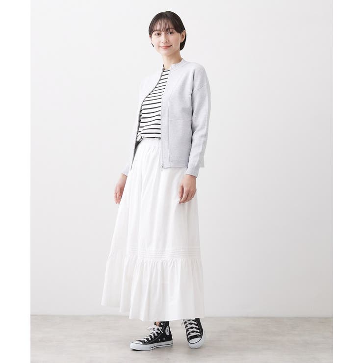 【洗える】ニットジップブルゾン | Dessin | 詳細画像3 