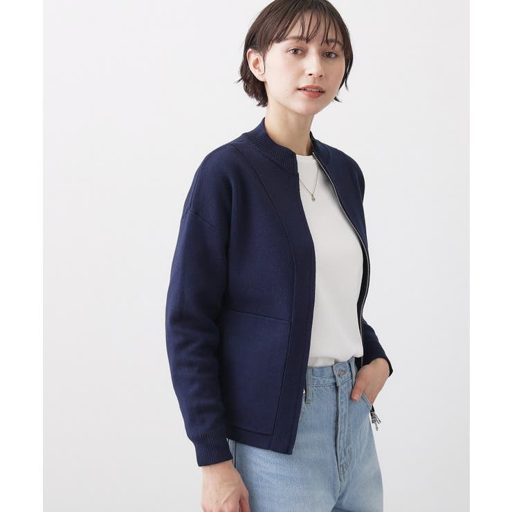 【洗える】ニットジップブルゾン | Dessin | 詳細画像5 