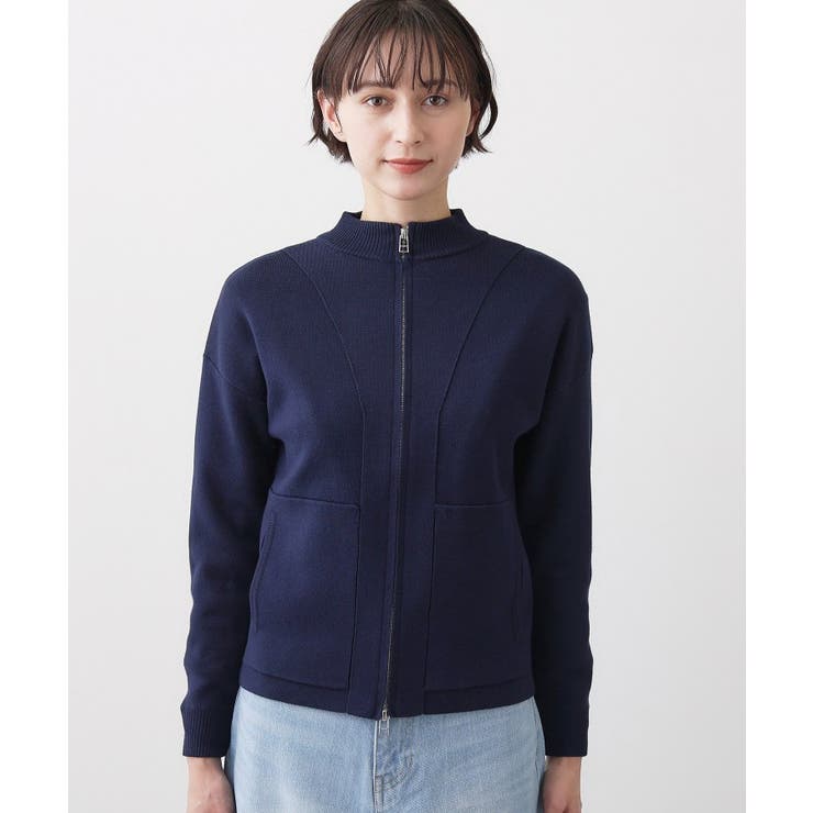 【洗える】ニットジップブルゾン | Dessin | 詳細画像9 