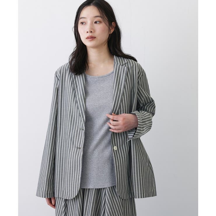 【セットアップ可/洗える】ストライプシャツジャケット | Dessin | 詳細画像1 