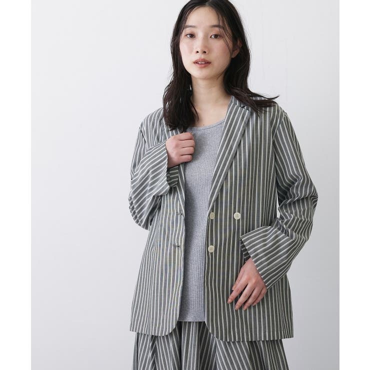 【セットアップ可/洗える】ストライプシャツジャケット | Dessin | 詳細画像2 