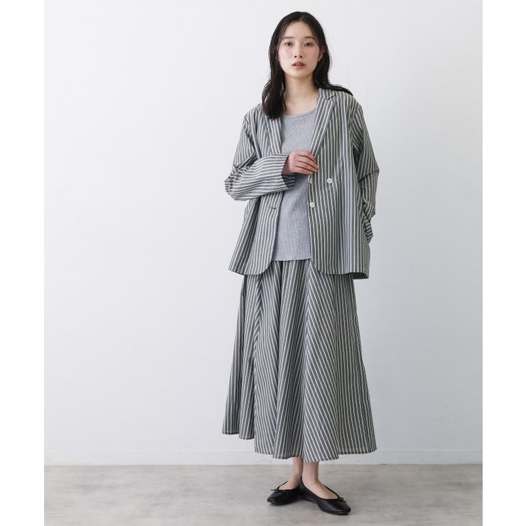【セットアップ可/洗える】ストライプシャツジャケット | Dessin | 詳細画像3 