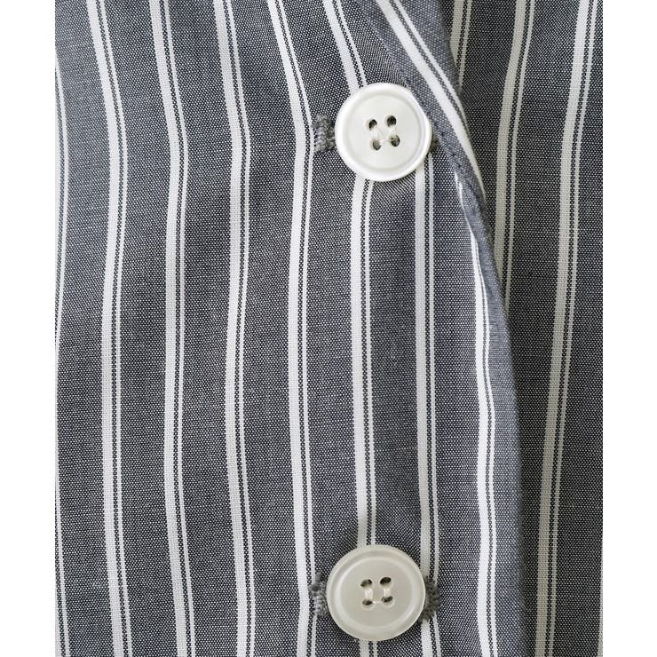 【セットアップ可/洗える】ストライプシャツジャケット | Dessin | 詳細画像4 