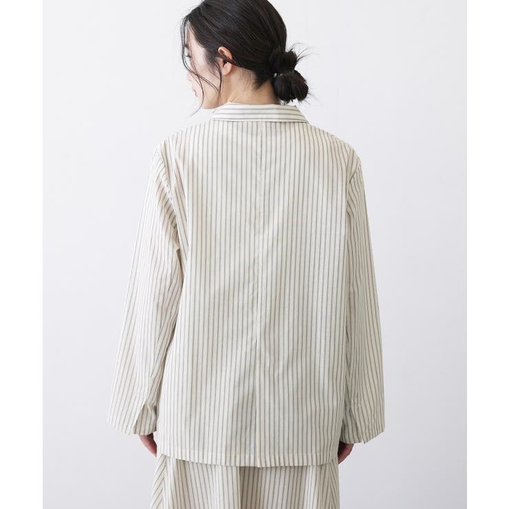 【セットアップ可/洗える】ストライプシャツジャケット | Dessin | 詳細画像11 