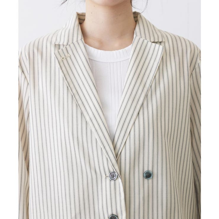 【セットアップ可/洗える】ストライプシャツジャケット | Dessin | 詳細画像12 