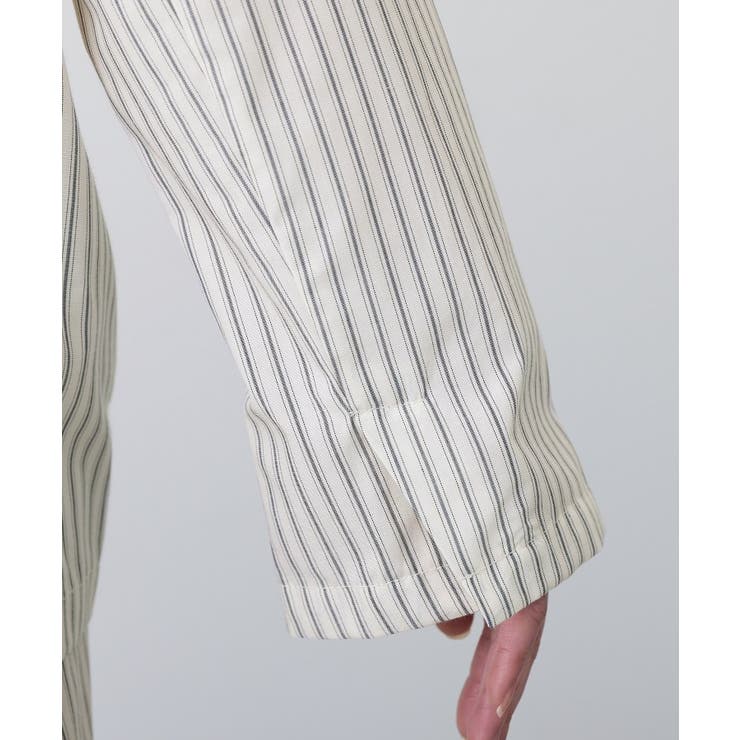 【セットアップ可/洗える】ストライプシャツジャケット | Dessin | 詳細画像14 