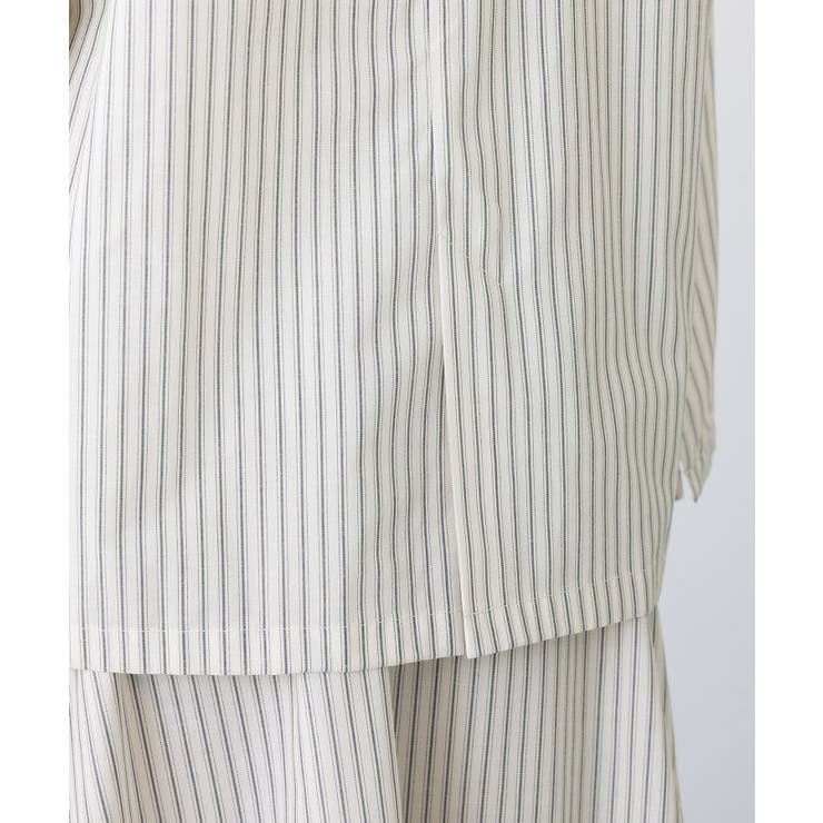 【セットアップ可/洗える】ストライプシャツジャケット | Dessin | 詳細画像16 