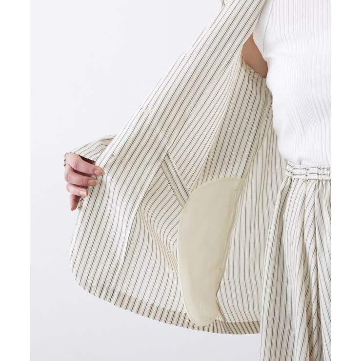 【セットアップ可/洗える】ストライプシャツジャケット | Dessin | 詳細画像17 