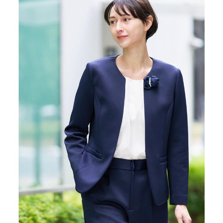 ネイビー(094) | 【入卒/セレモニー/お仕事/セットアップ可能】ソフトボンディングジャケット | Dessin