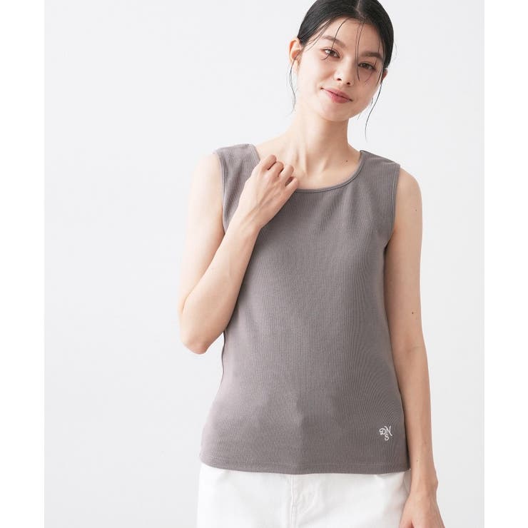 トープ(054) | 【洗える】リブスクエアタンクトップ | Dessin