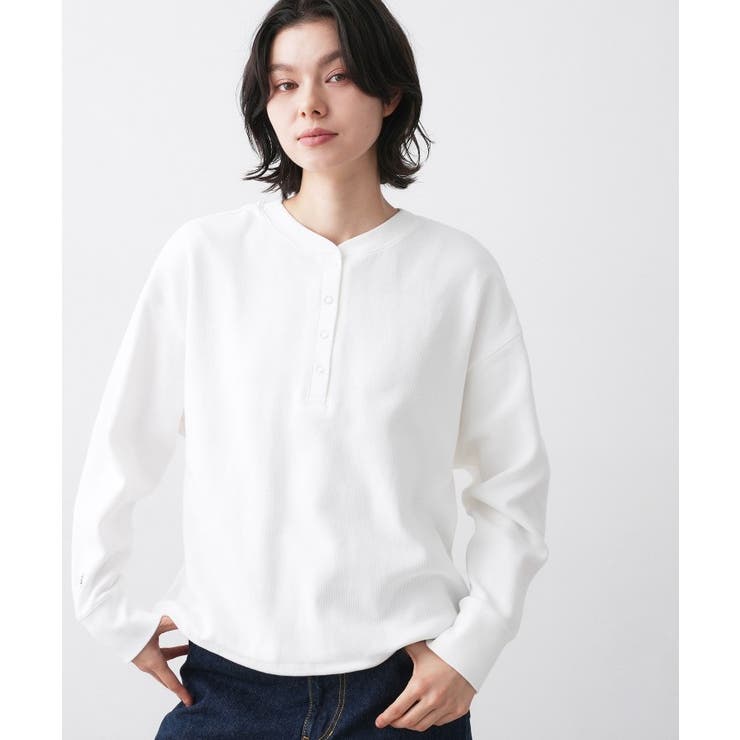 ホワイト(002) | 【前後2WAY/洗える】ドロストリブカットソー | Dessin