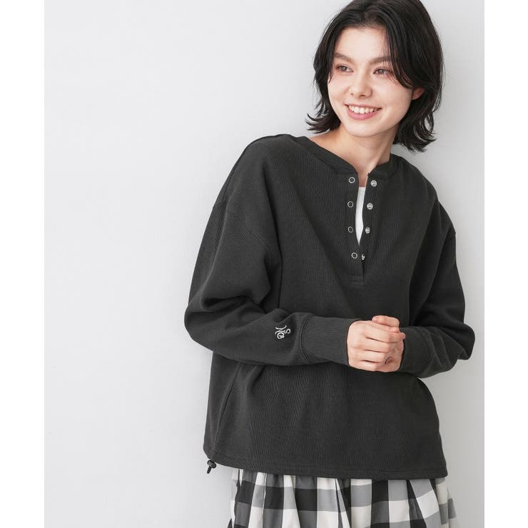 チャコールグレー(014) | 【前後2WAY/洗える】ドロストリブカットソー | Dessin