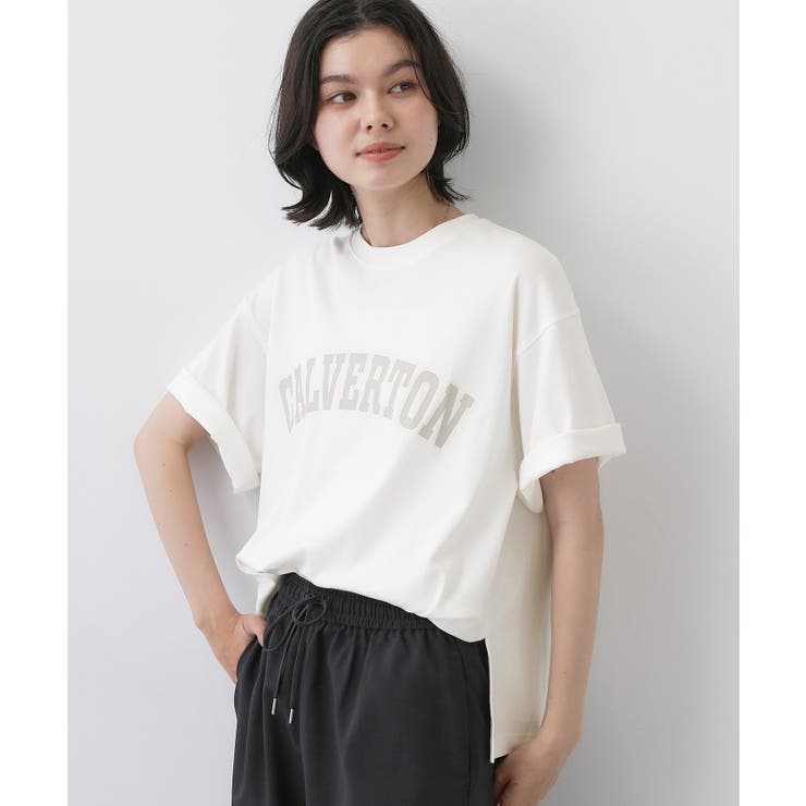 ホワイト(002) | 【撥水加工】ロゴプリントTシャツ | Dessin