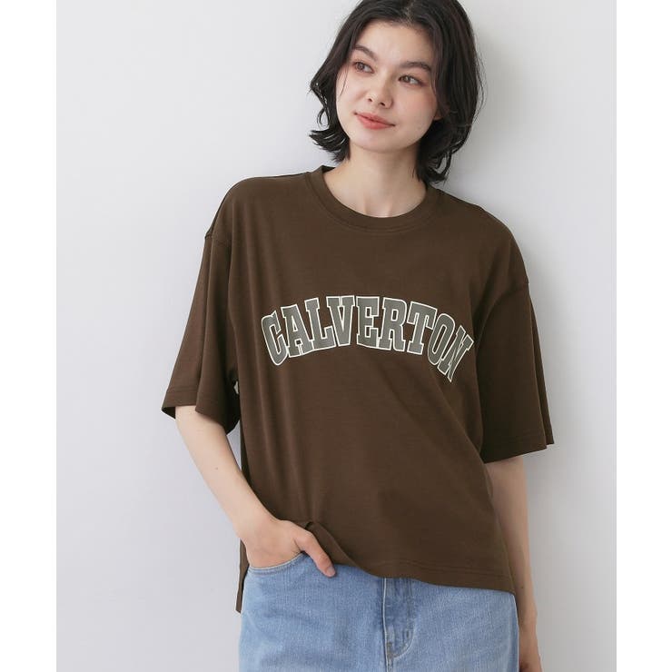 ブラウン(044) | 【撥水加工】ロゴプリントTシャツ | Dessin