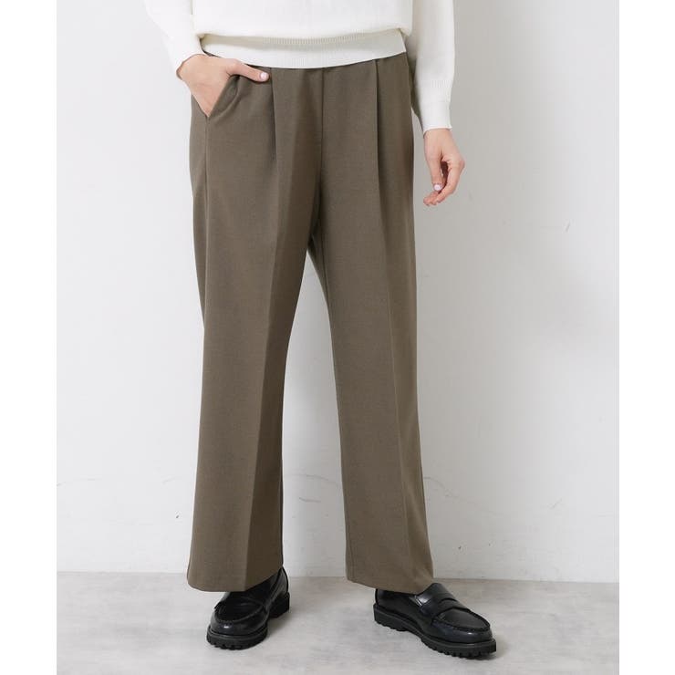 【洗える】裏起毛セミワイドツイルパンツ | Dessin | 詳細画像1 