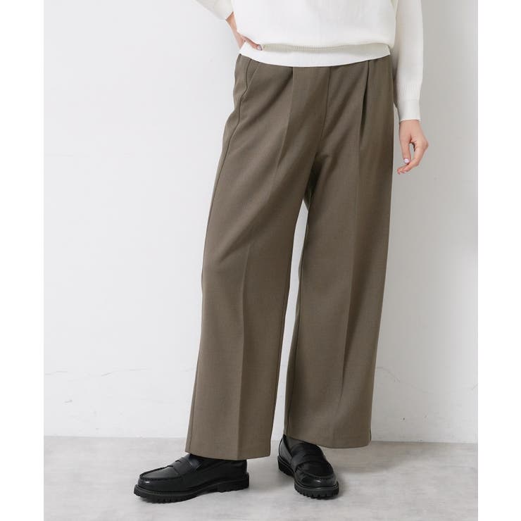 【洗える】裏起毛セミワイドツイルパンツ | Dessin | 詳細画像2 