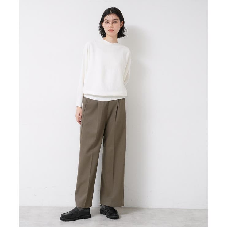 【洗える】裏起毛セミワイドツイルパンツ | Dessin | 詳細画像3 