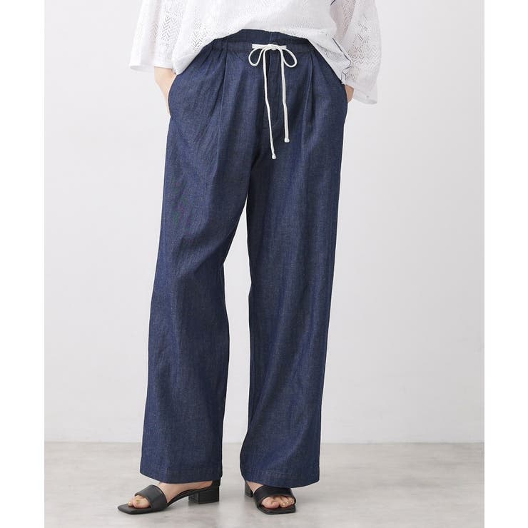 【洗える】綿麻ドロストライトデニムパンツ | Dessin | 詳細画像5 