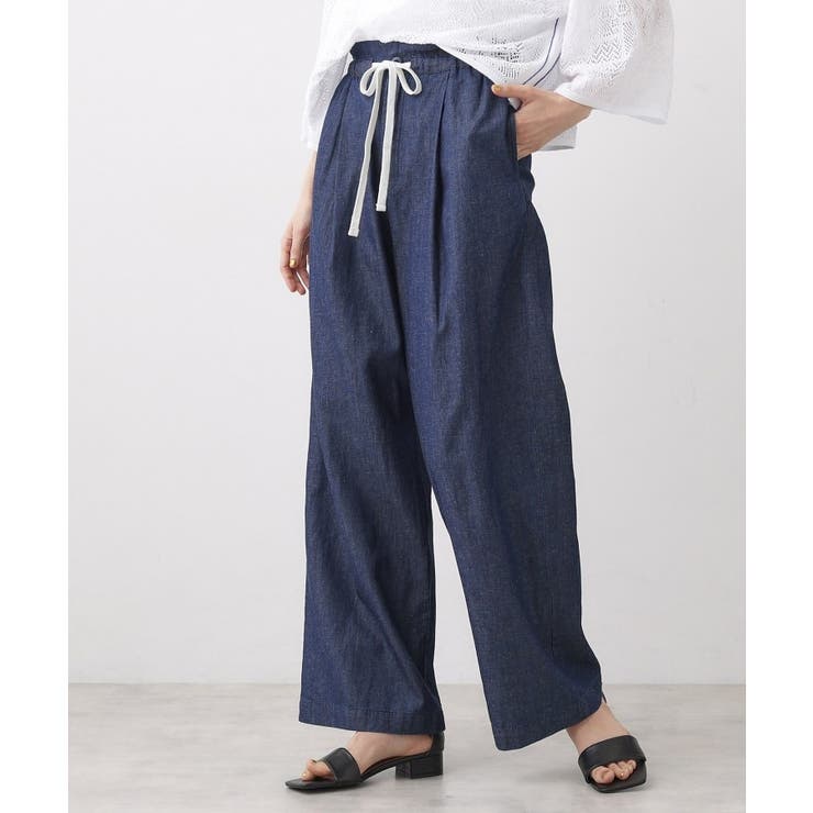 【洗える】綿麻ドロストライトデニムパンツ | Dessin | 詳細画像6 