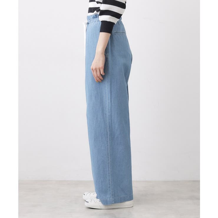 【洗える】綿麻ドロストライトデニムパンツ | Dessin | 詳細画像10 