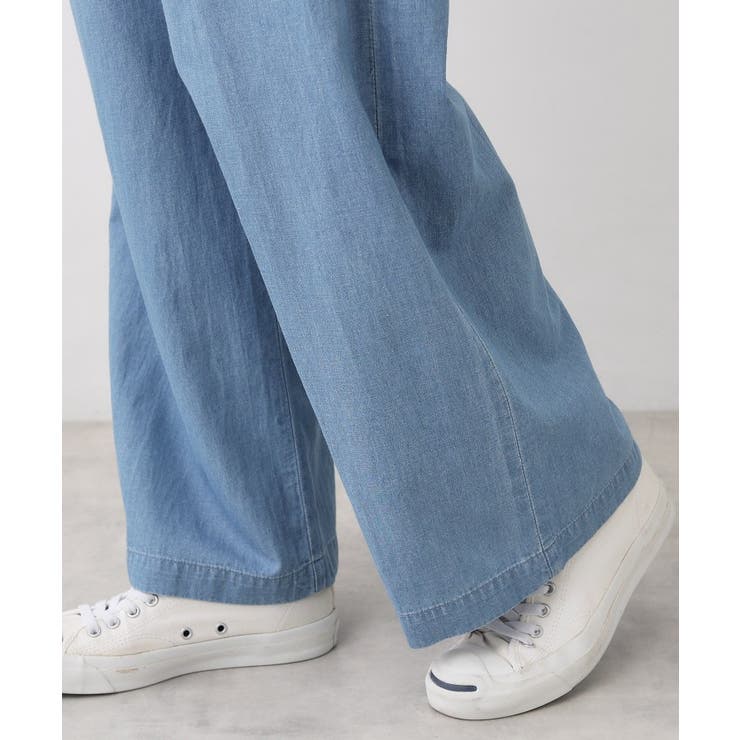 【洗える】綿麻ドロストライトデニムパンツ | Dessin | 詳細画像14 