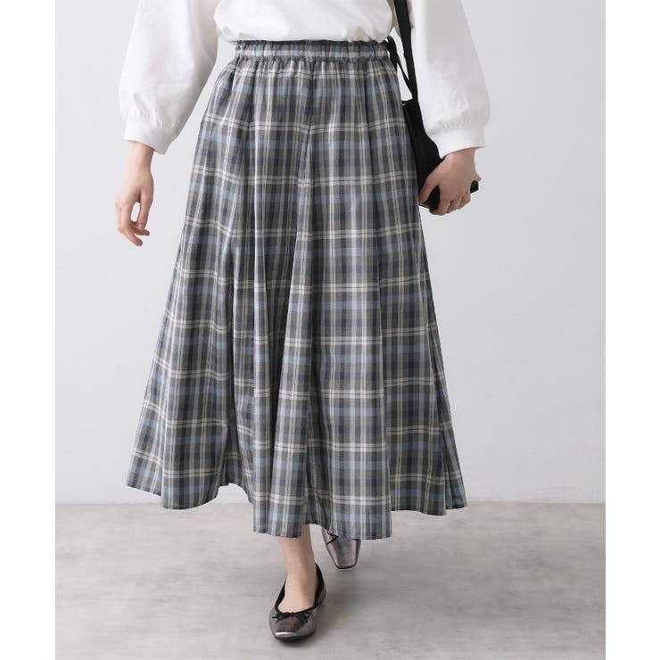 【ウエストゴム/洗える】映えチェック柄スカート | Dessin | 詳細画像2 