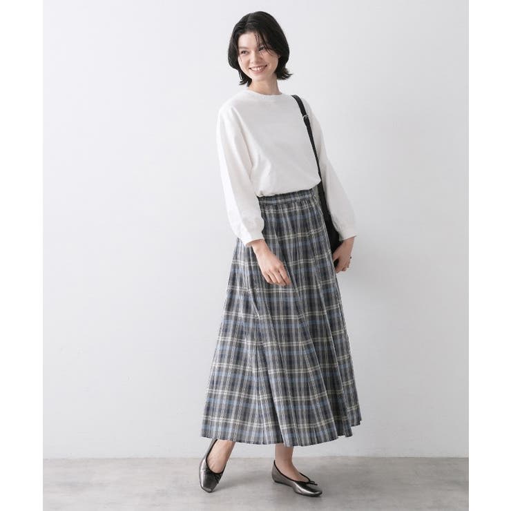 【ウエストゴム/洗える】映えチェック柄スカート | Dessin | 詳細画像3 