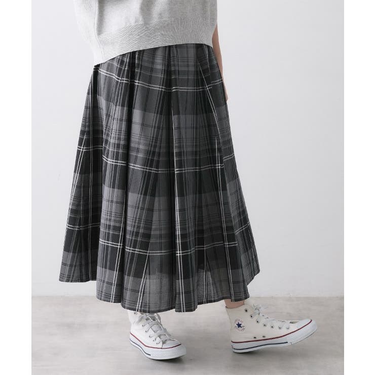 【ウエストゴム/洗える】映えチェック柄スカート | Dessin | 詳細画像6 