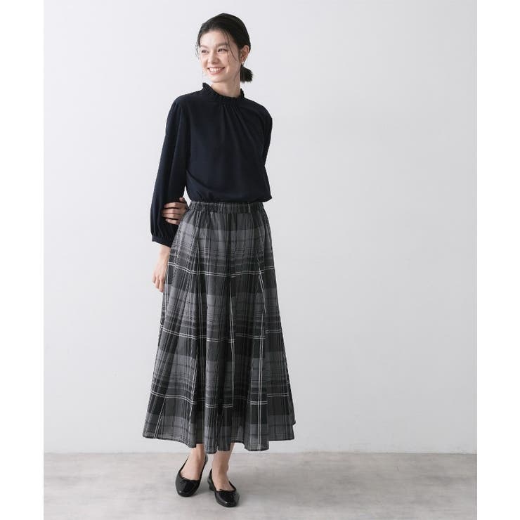 【ウエストゴム/洗える】映えチェック柄スカート | Dessin | 詳細画像8 